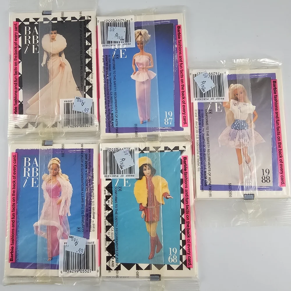 NWT Vintage 90's Barbie Trading Cards Lot of 5 10 packs Fashion Special Edition